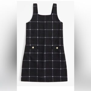 Abercrombie Kids Black and White Plaid Pinafore Dress